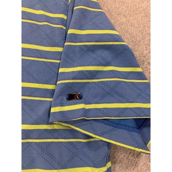 Tiger Woods Nike Fit Dry Striped Short Sleeve Polo Shirt‎ (Men's XXL) Blue - Picture 3 of 11